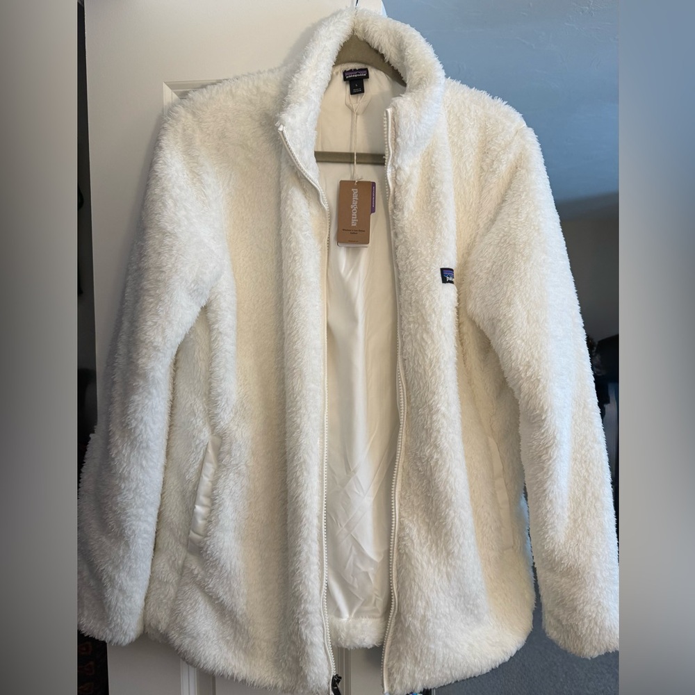Women’s large full zip white fleece NWT